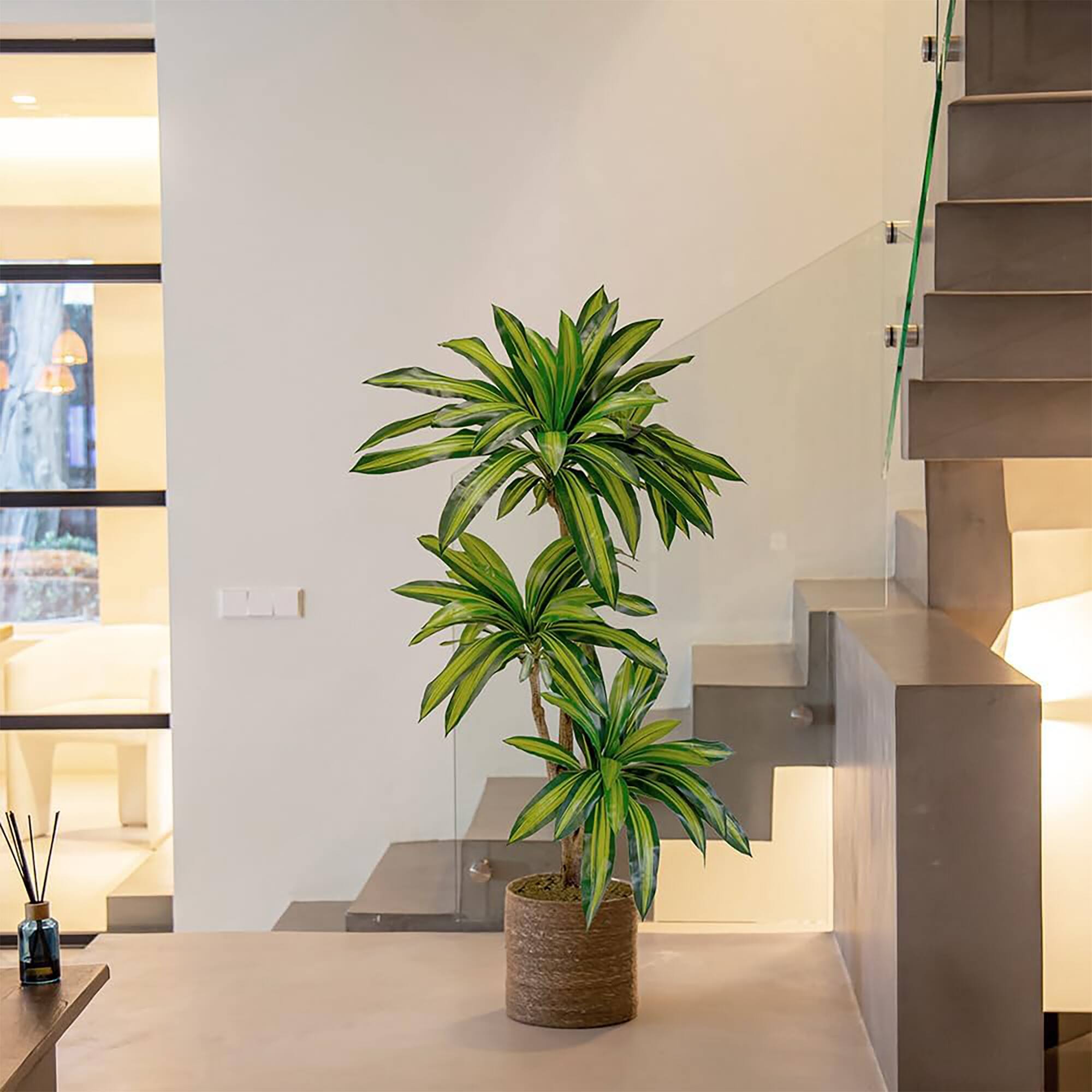 Alt View 7. Maia Shop - Maia Shop Artificial Dracaena Tree 5.5 ft. Tall Tropical Home Decoration, 67 In. - Brown.