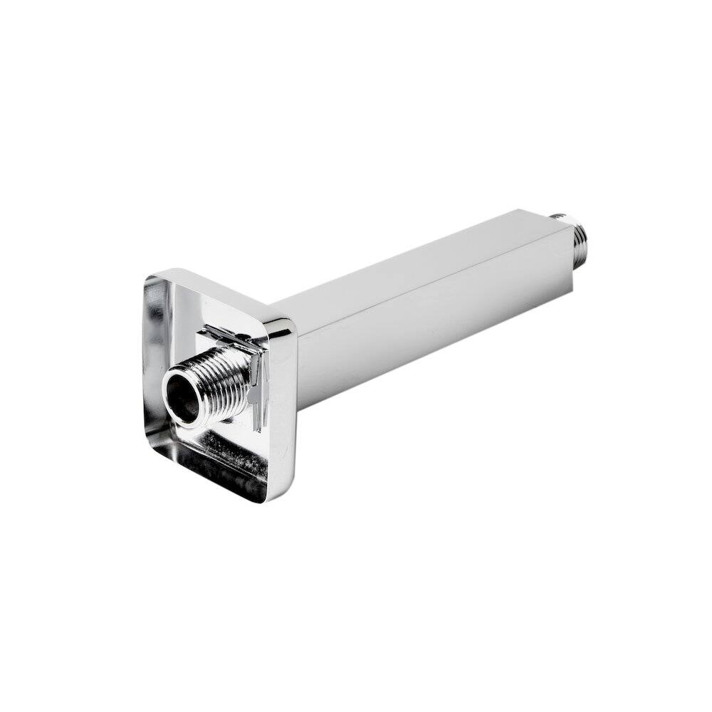 Angle. Alfi - Polished Chrome 6" Square Ceiling Shower Arm - Silver.