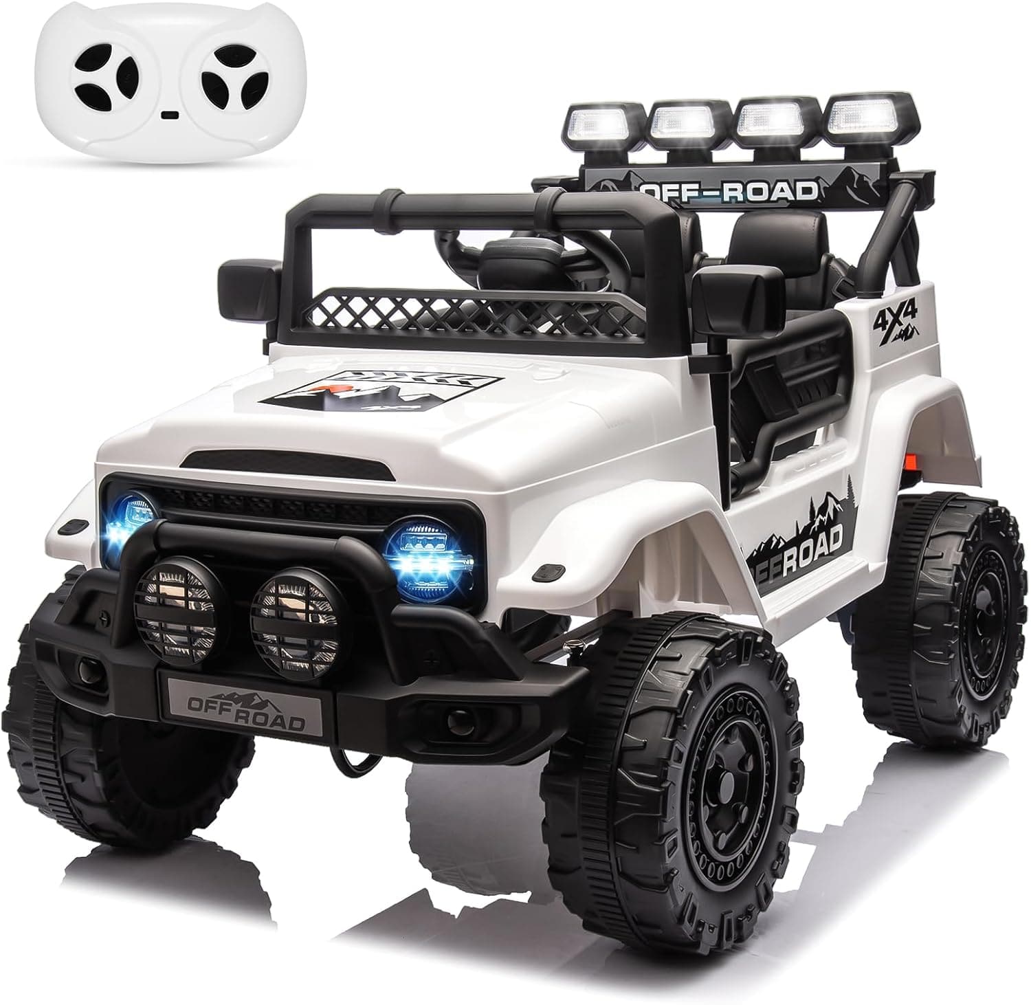 Homhougo - 12V Battery Powered Kids Ride On Truck, 3 Speeds, LED Lights, Fun Driving