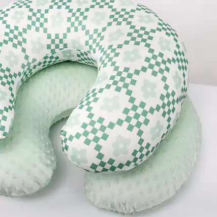 Front. Fabibe - Pillow Cover 2 Pack Soft & Adorable Slipcovers For Pillows Comfortable Stretchy Feeding Covers Removeable Case (outer - Checkered, Green.
