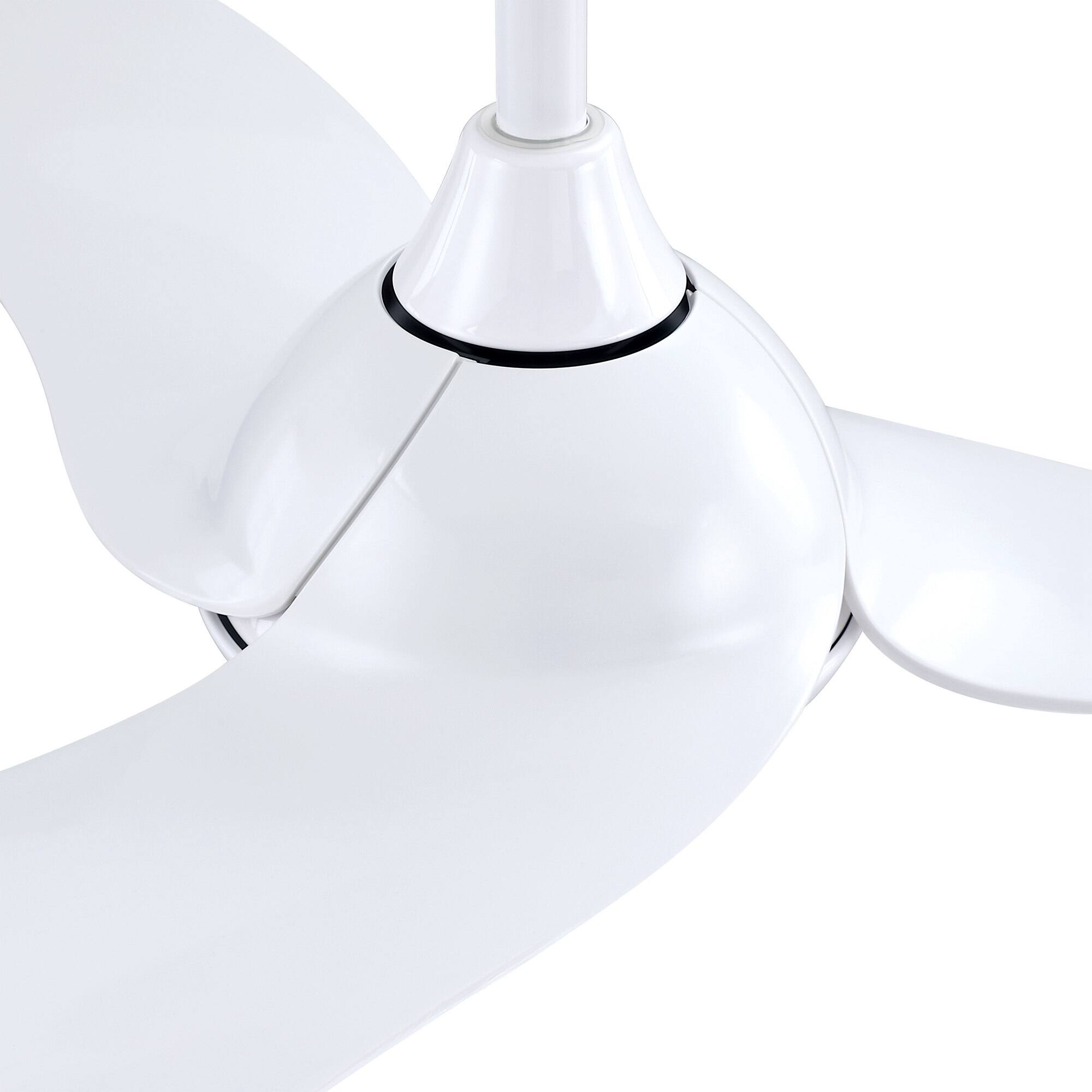 Alt View 5. Parrot Uncle - 52 in. Modern Propeller Integrated LED White Ceiling Fan with Light and Remote - White.