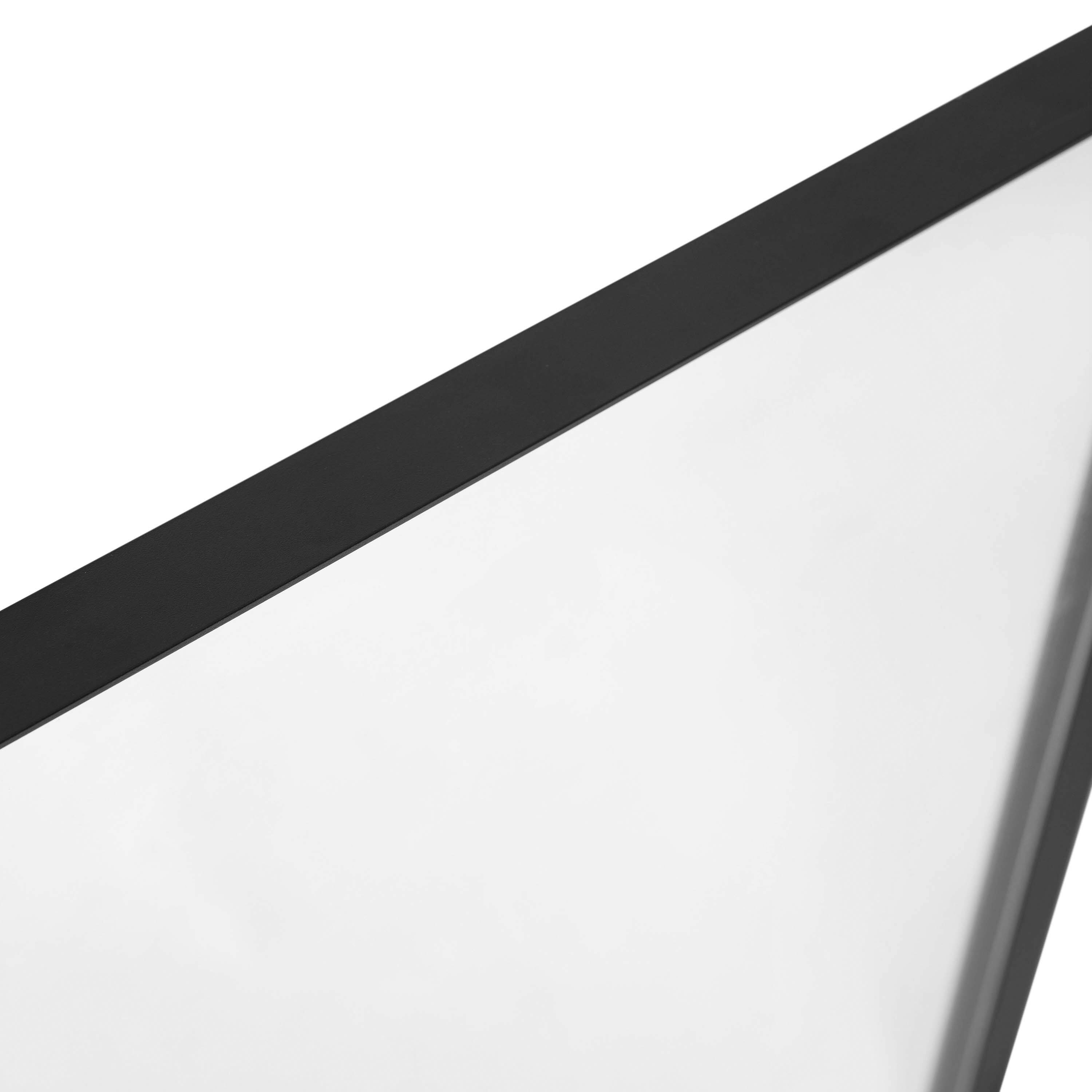 Alt View 7. Emma + Oliver - Powder Coated Metal Decorative Wall Hanging Mirror with Rounded Corners; Hangs Horizontally or Vertically - Black.