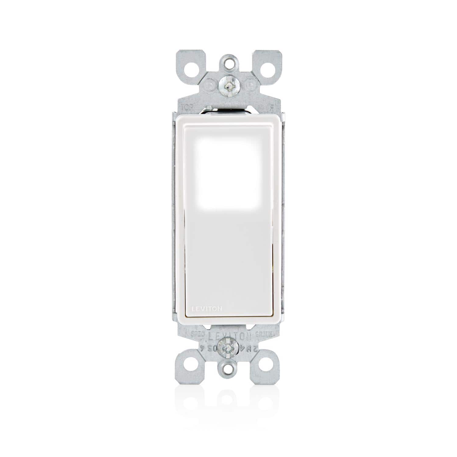 Leviton - Decora 15 amps Single Pole Rocker Illuminated Switch 1 pk - White
