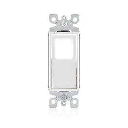 Leviton - Decora 15 amps Single Pole Rocker Illuminated Switch 1 pk - White