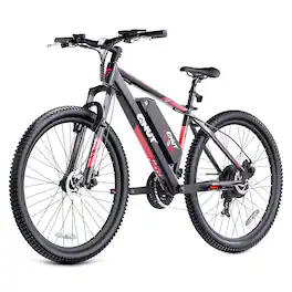 QNUT - VICTOR 3.0 26" Electric Bike for Adults, 350W Motoor, Commuting E-Bike with Steel Frame & Mechanical Disc Brakes - Red