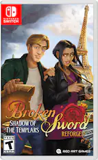 The corrected text is:
"Nintendo Switch Broken Sword: The Shadow of the Templars Reforged T ESRB Red Art Games"