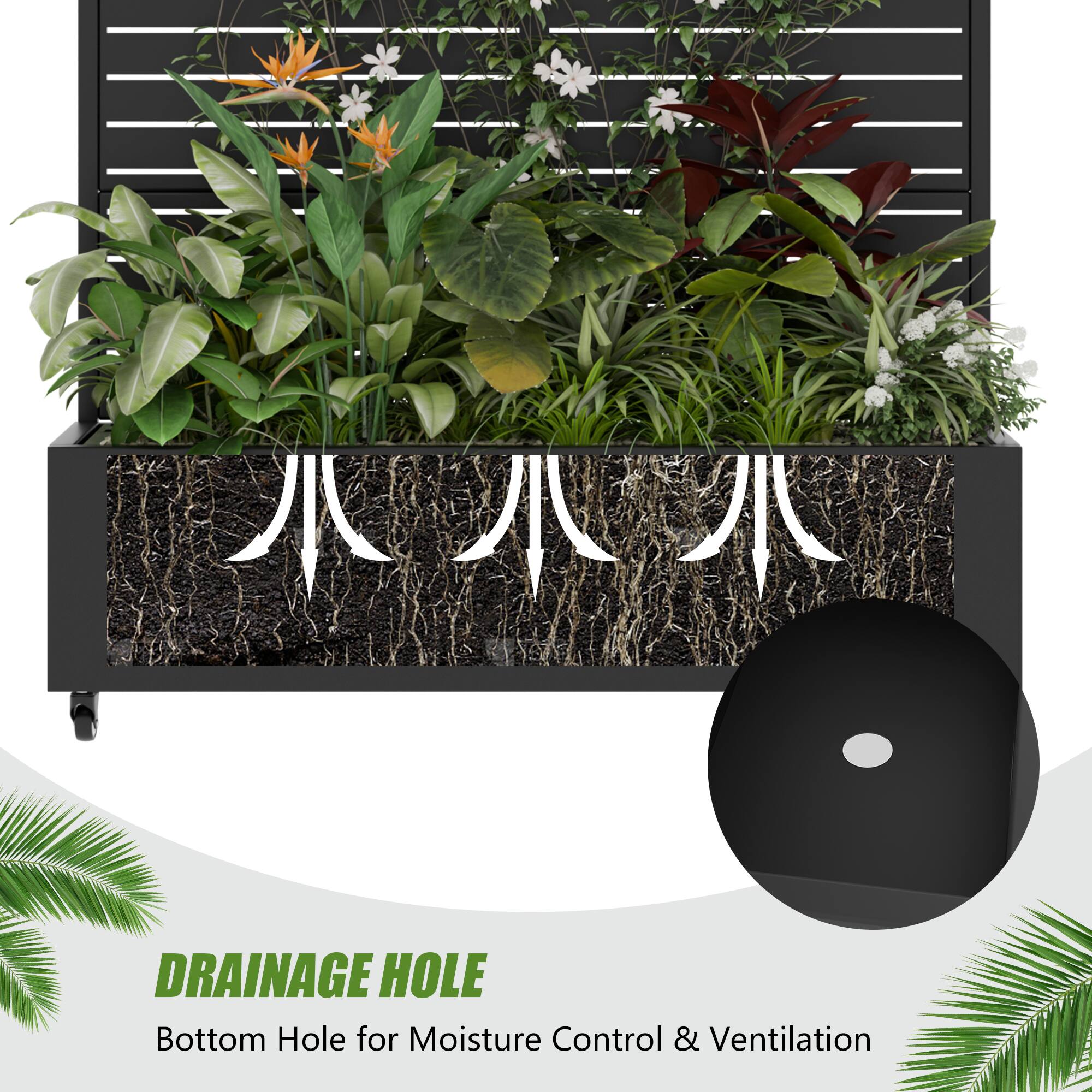 DRAINAGE HOLE  
Bottom Hole for Moisture Control & Ventilation