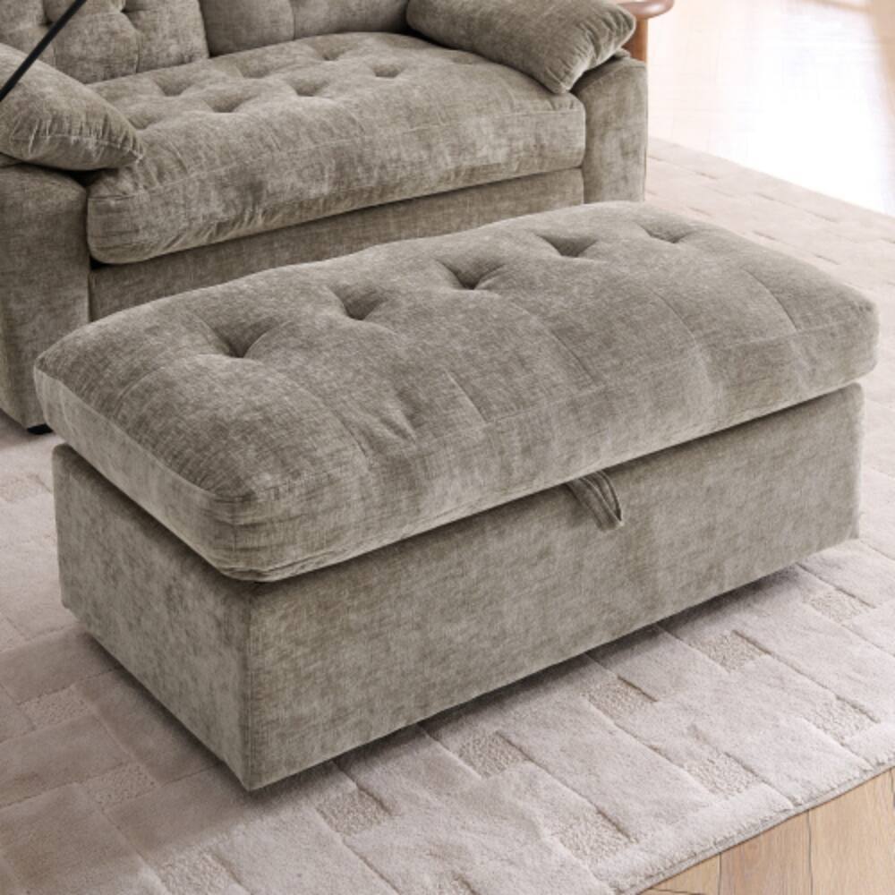 Alt View 2. LUCKY ONE - Double Sofa Recliner w/ Manual Adjustable Backrest USB Port Phone Stand Storage Ottoman - Brown.