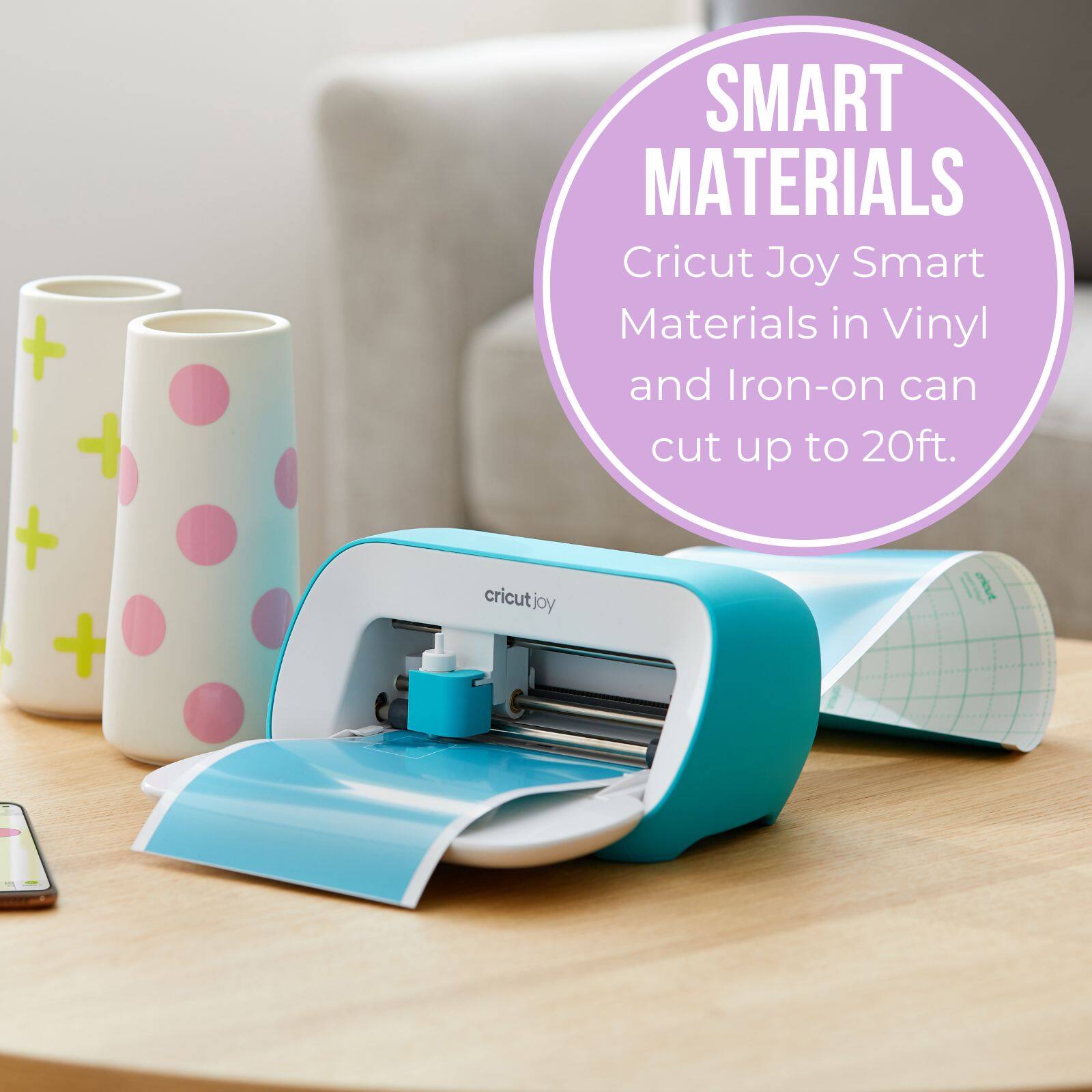 SMART MATERIALS Cricut Joy Smart Materials in Vinyl and Iron-on can cut up to 20ft. cricutjoy joy