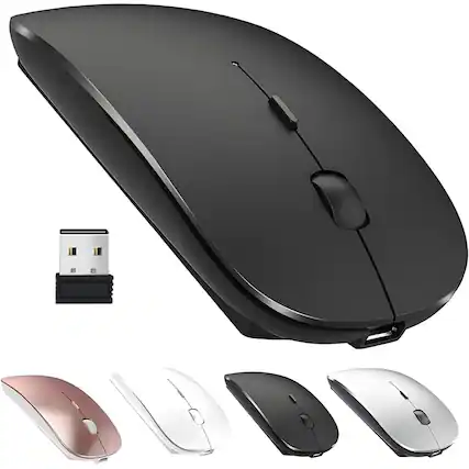 Front. Comfort Essence - Mouse Rechargeable Wireless For Macbook Pro/macbook Air/laptop/pc/mac/ipad Pro/computer 5.2 + 3.0 + Usb... - black.