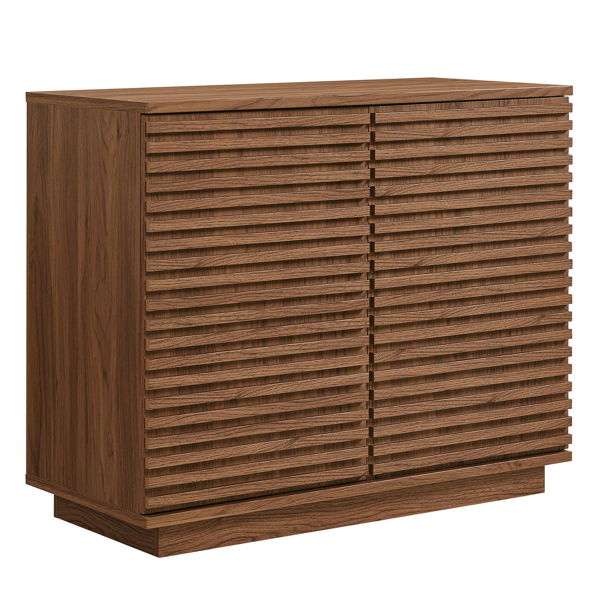Angle. Modway - Render 2-Door Fluted Accent Cabinet by Modway - Walnut.