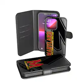 Keyscaper - NCAA - Maryland Terrapins iPhone Mono Tilt Wallet Case - 15 - Black