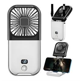 Cluzine - 5-in-1 Folding Fan, LED Display, Emergency Power, for Home, Office & Travel