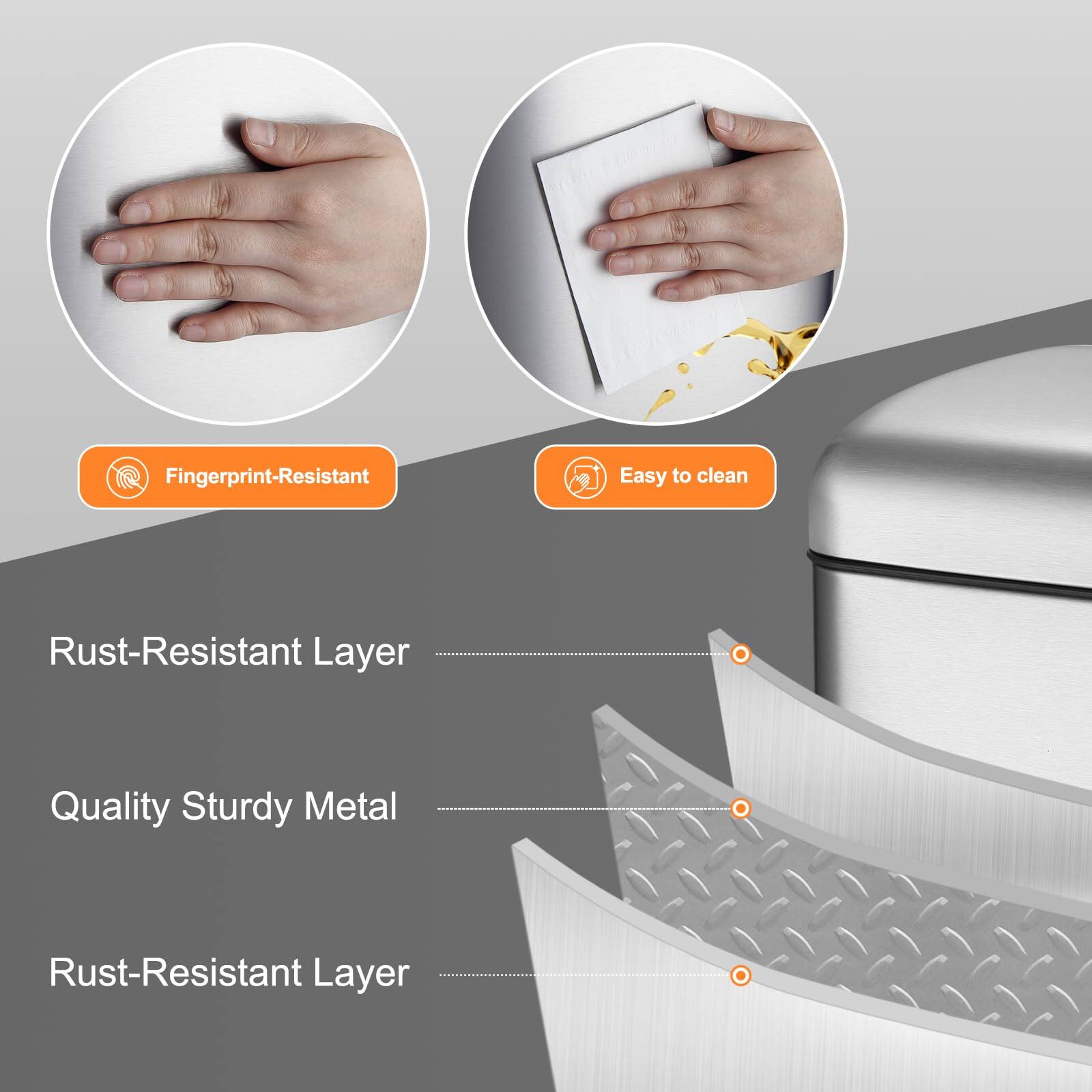 - Fingerprint-Resistant
- Easy to clean
- Rust-Resistant Layer
- Quality Sturdy Metal
- Rust-Resistant Layer