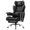 Front. GTPlayer - Big and Tall Gaming Chair Wide Ergonomic Office Chair with Deluxe Embossing Leather Computer Chair,Black - Black.