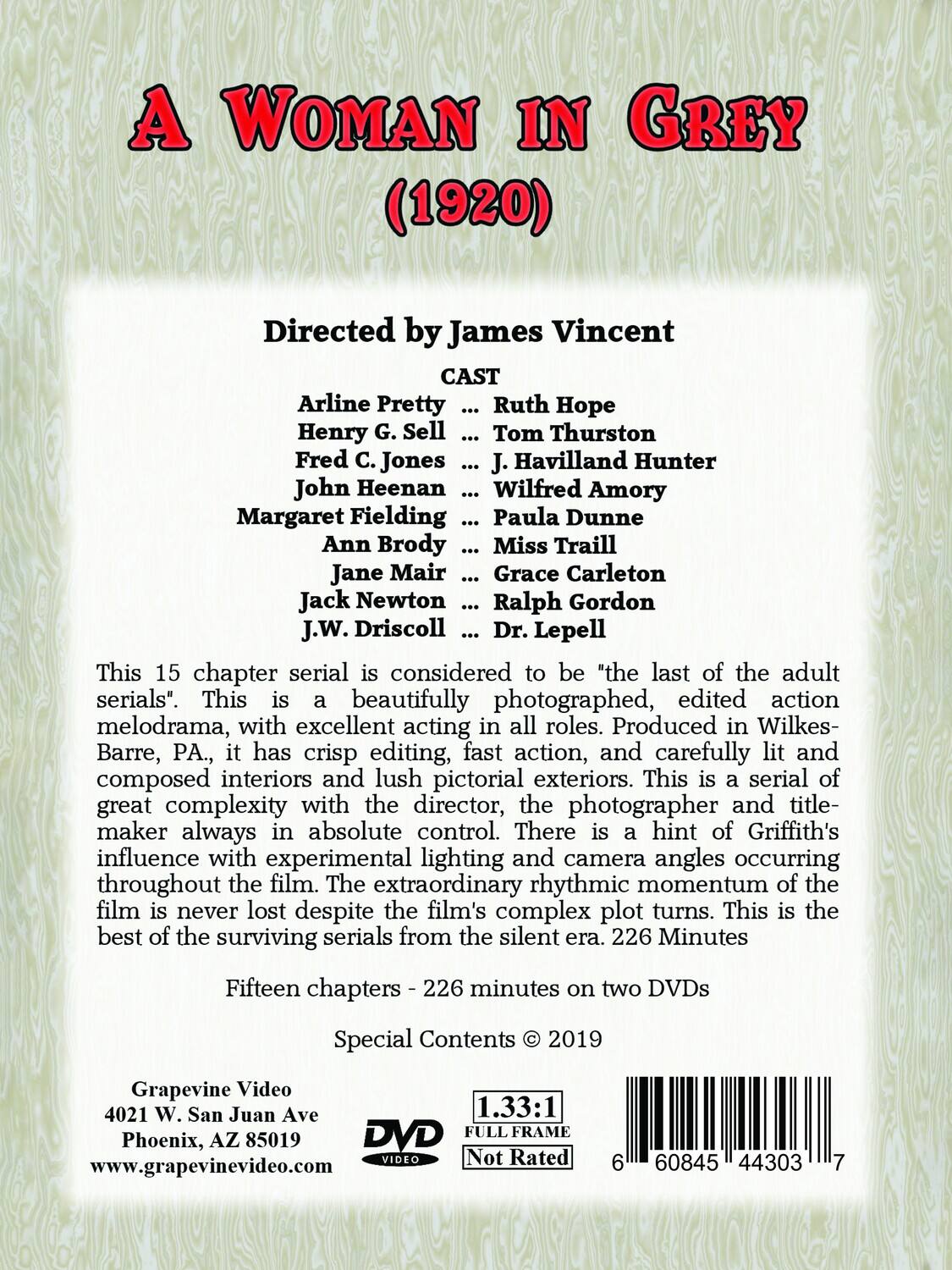 Alt View 1. A Woman in Grey (1920)   - DVD.