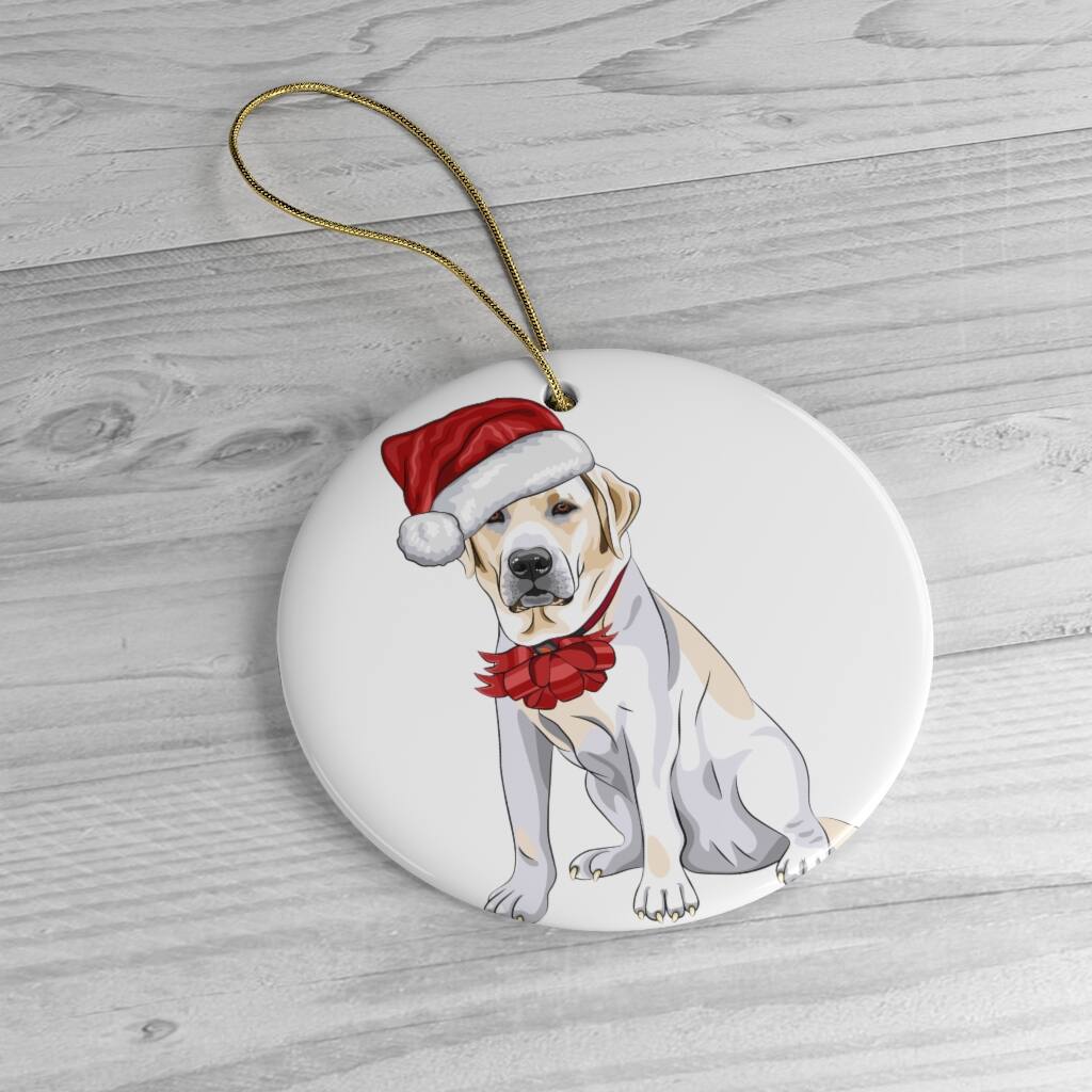 Back. OrnamentallyYou - Labrador Retriever Christmas Ornament - Multi-colored.