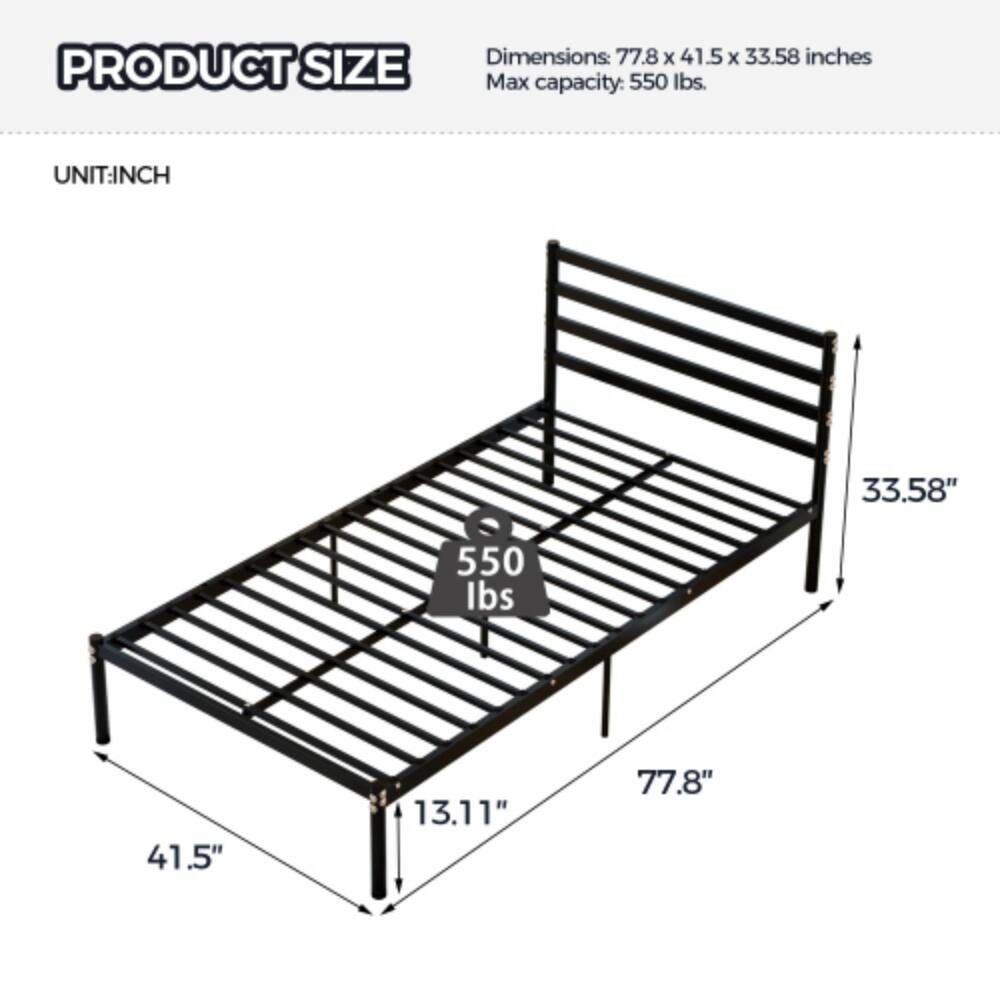 PRODUCT SIZE  
Dimensions: 77.8 x 41.5 x 33.58 inches  
Max capacity: 550 lbs.  

UNIT: INCH  
77.8"  
41.5"  
33.58"  
13.11"  
550 lbs