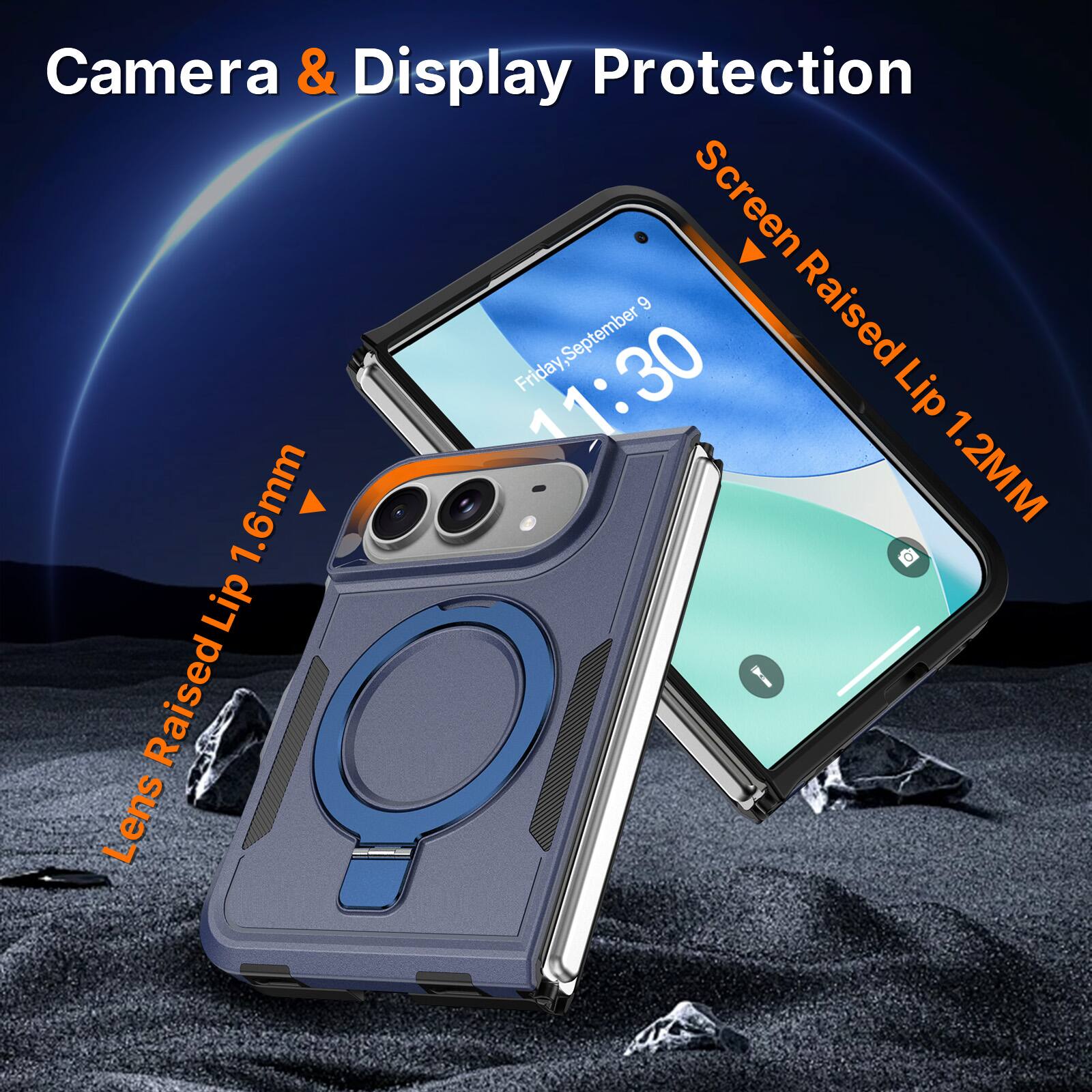 Camera & Display Protection

Screen Raised Lip 1.2MM

Lens Raised Lip 1.6mm