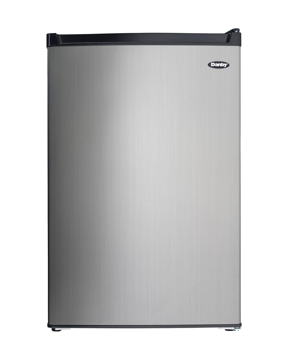 Front. Danby - 4.5 cu. ft. Compact Fridge with True Freezer - Stainless Steel - Stainless Steel Look.