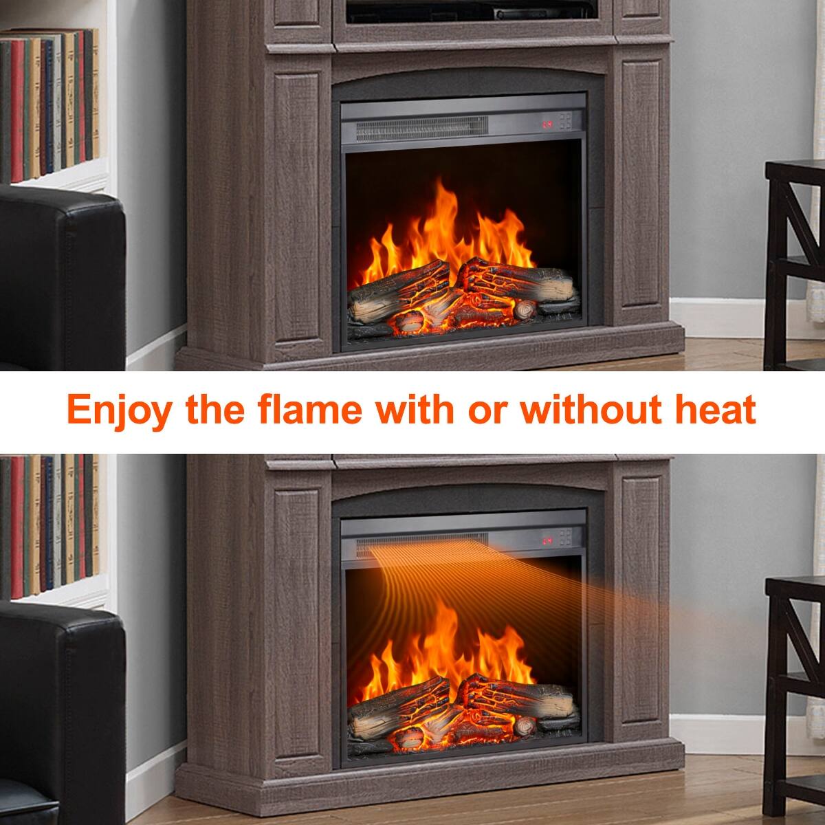 Enjoy the flame with or without heat