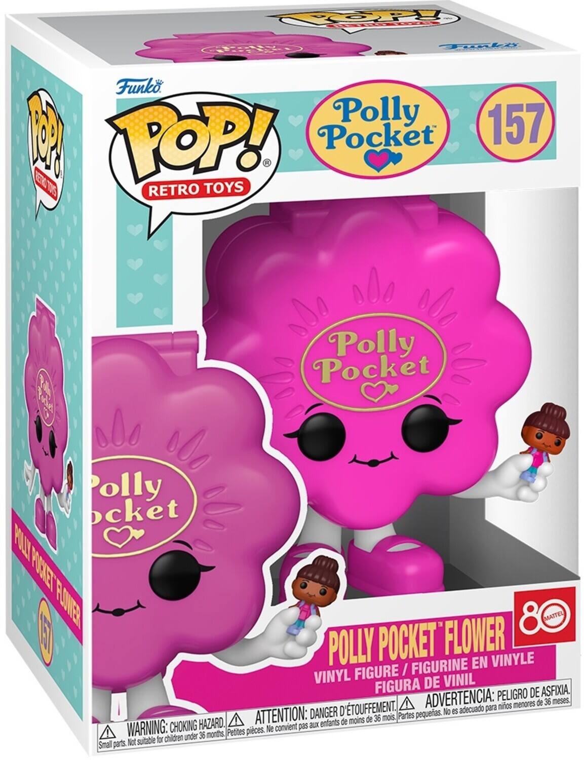 Funko Polly 157 POP! Retro Toys Polly Pocket Polly Pocket Polly Pocket Flower Figurine En Vinyle Figure / Vinyl De Vinil Figura De Asfixia. Advertencia: Peligro De Asfixia. Danger D'étouffement. Attention: Peligro de asfixia. Warning: Choking Hazard. Aux enfants de moins de 36 mois. Partes pequeñas. No es adecuado para niños menores de 36 meses. Small parts. Not suitable for children under 36 months.