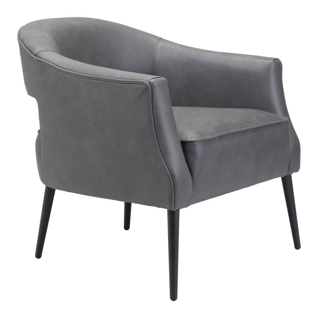 Alt View 1. Hivvago - Hivvago 27 Inch Faux Leather And Upholstered Arm Chair - Gray.