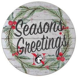 Jardine - Northeastern Huskies 20'' x 20'' Season's Greetings Circle - White