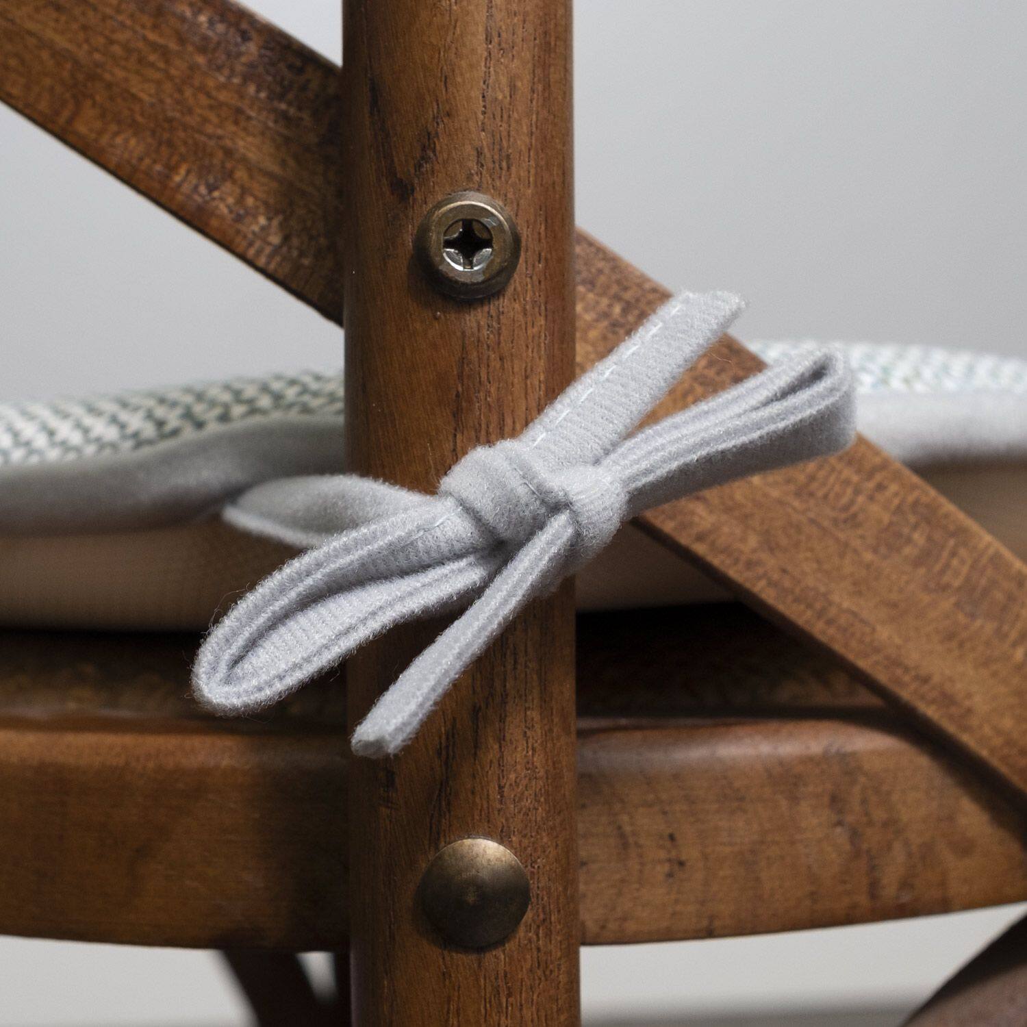 Left. Sweet Home Collection - Cameron Memory Foam No Slip Back 16" x 16" Chair Pad Cushion with Ties, 12-Pack - White/Sage/Blue.