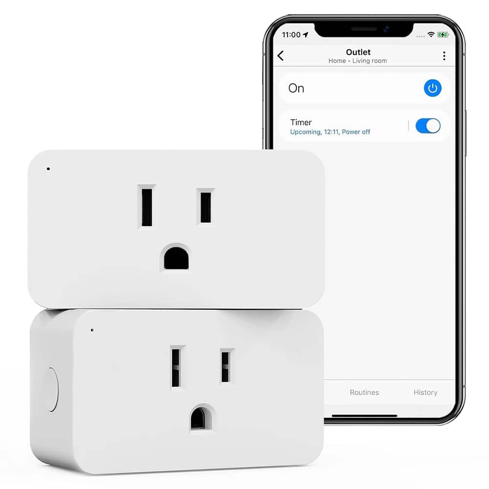 MOSZAR LLC - Plug 800 Series Z-Wave Smart Plug 2-Pack – Built-In Repeater, 1875W - White