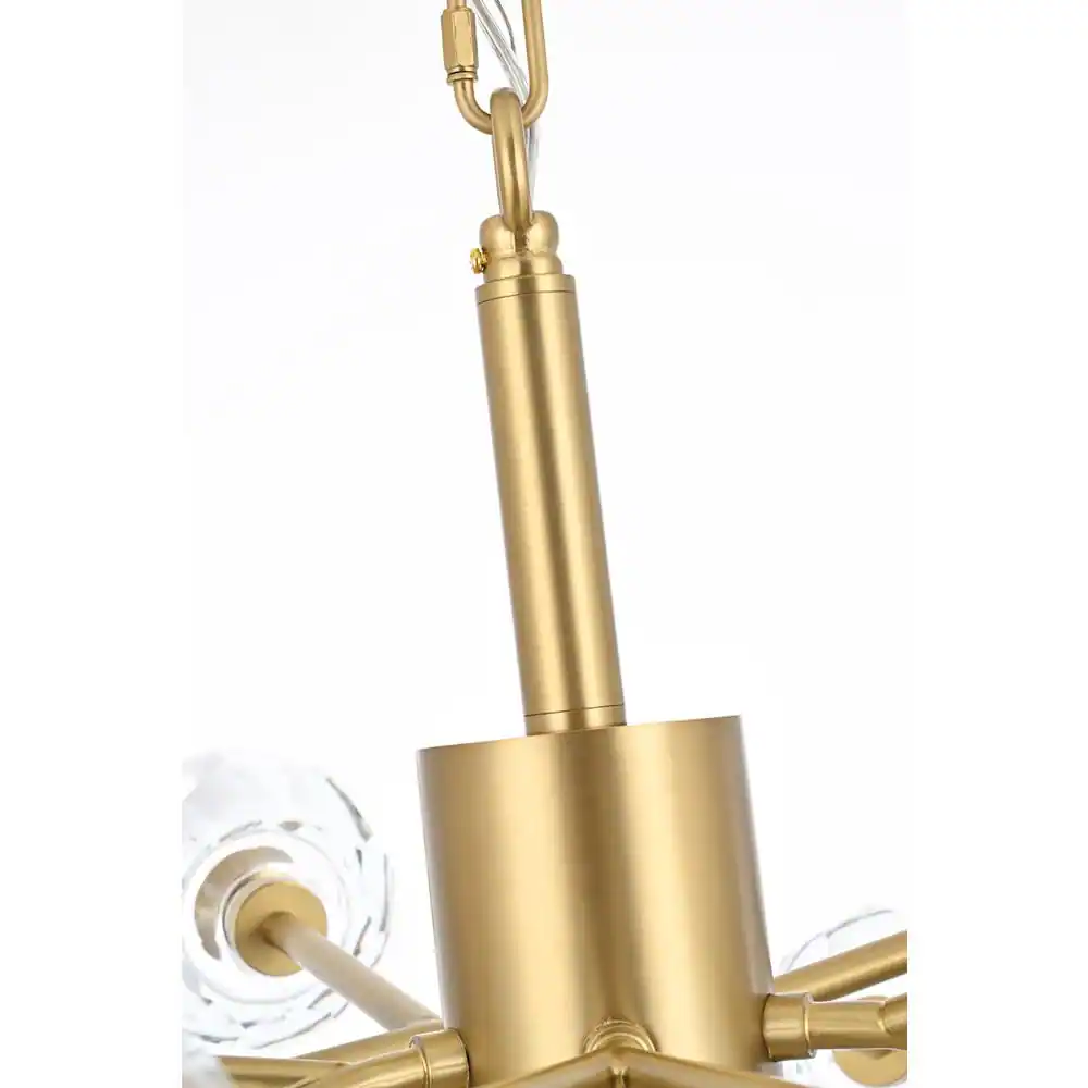 Alt View 4. Elegant Lighting - Graham 10 Light Pendant in Gold - Gold And Clear.
