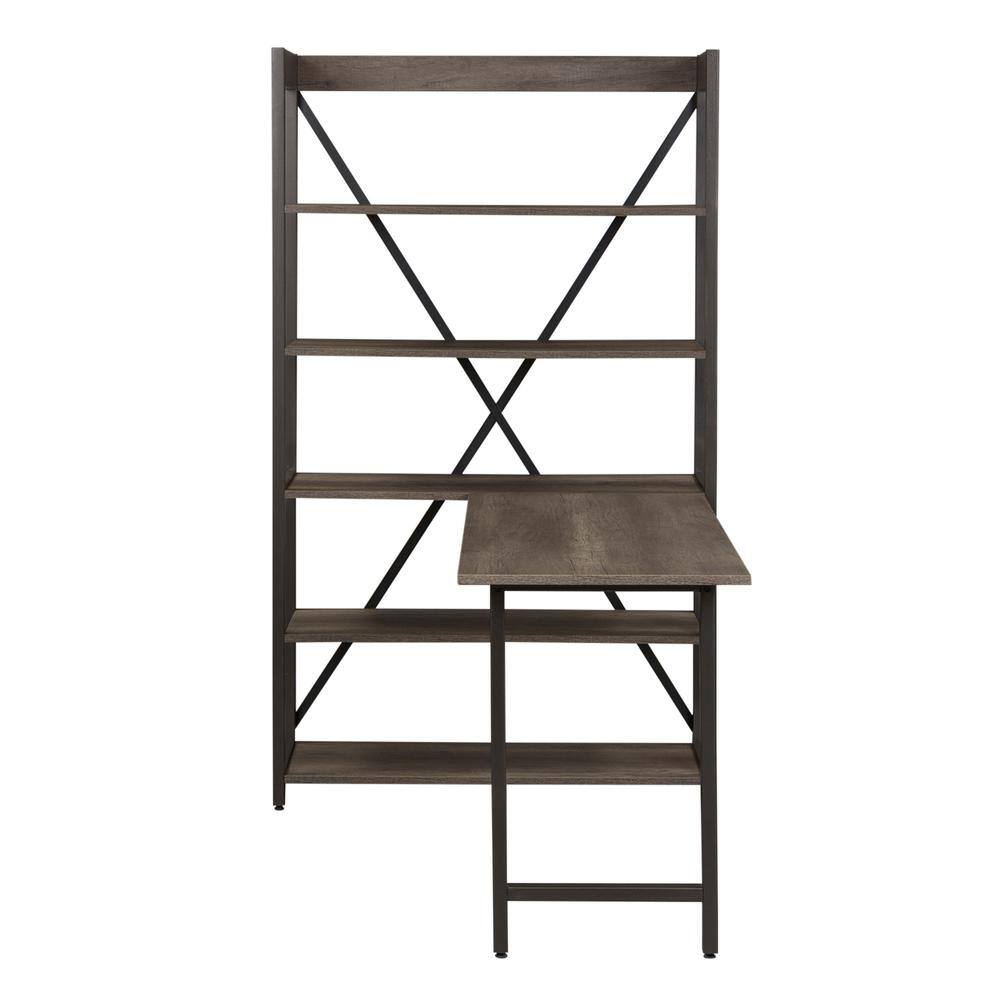 Left. Liberty Furniture Industries - Tanners Creek Desk and Bookcase Set in Graystone - Gray.