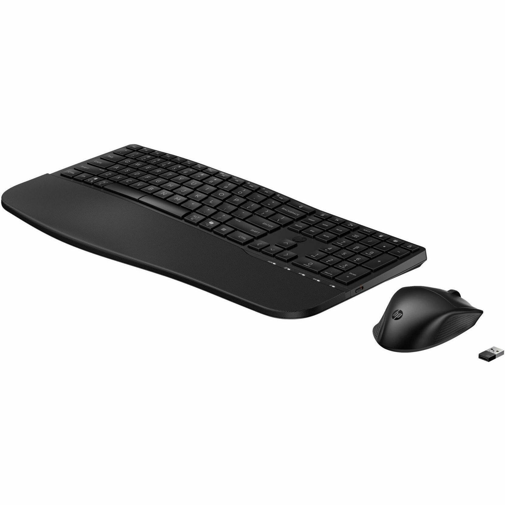 Alt View 1. HP - HP 685 Comfort Dual-Mode Keyboard and Mouse Combo (8T6L7UT) - USB Type A Plunger Wireless Bluetooth/RF 2.40 GHz Keyboard - Macaron.