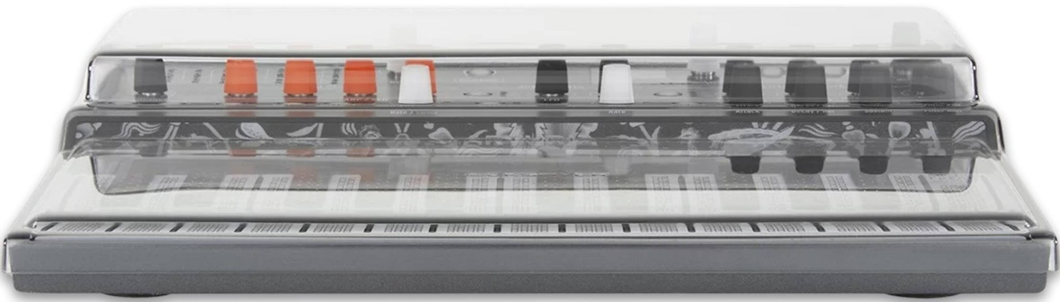 Angle. Arturia - Arturia MicroFreak Hybrid Synthesizer with Decksaver Cover and Studio Headphones.