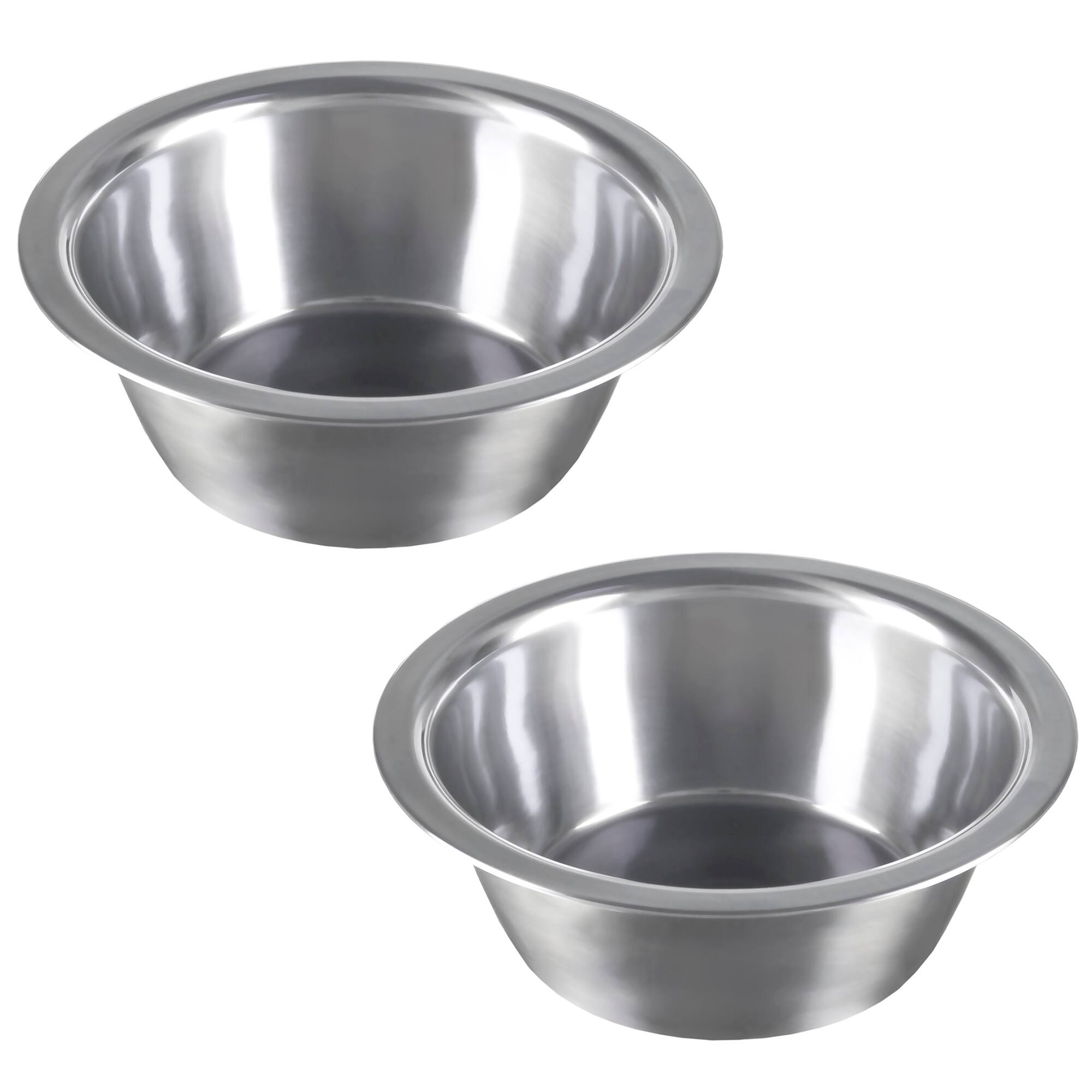 Front. PetMaker - Set of 2 Stainless-Steel Hanging Dog Bowls - 20oz Each - Silver.