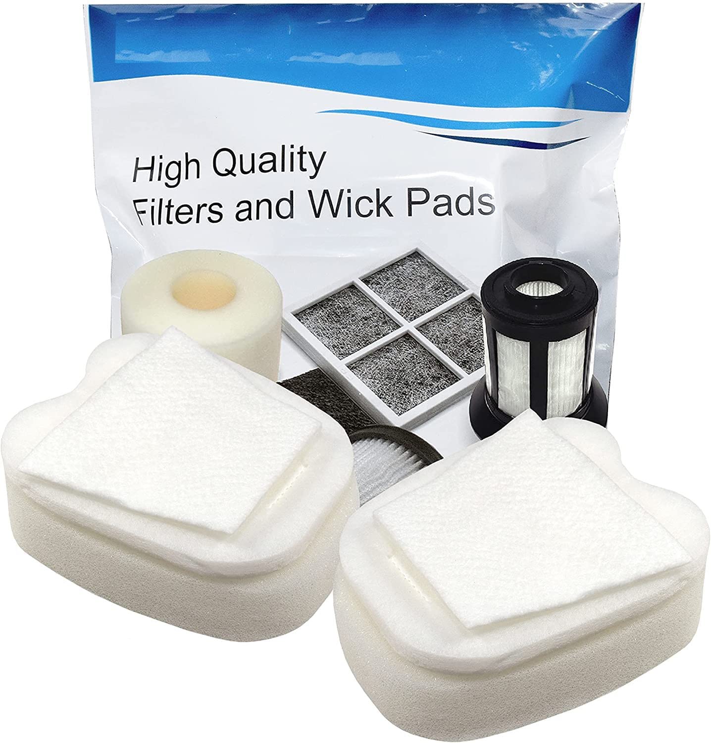 HQRP - 2-pack Foam Felt Filter Kit for Shark Rocket HV320 HV321 HV322 HV380 ZS350 ZS360 QS360Q Vacs, Replacement XPMFK320