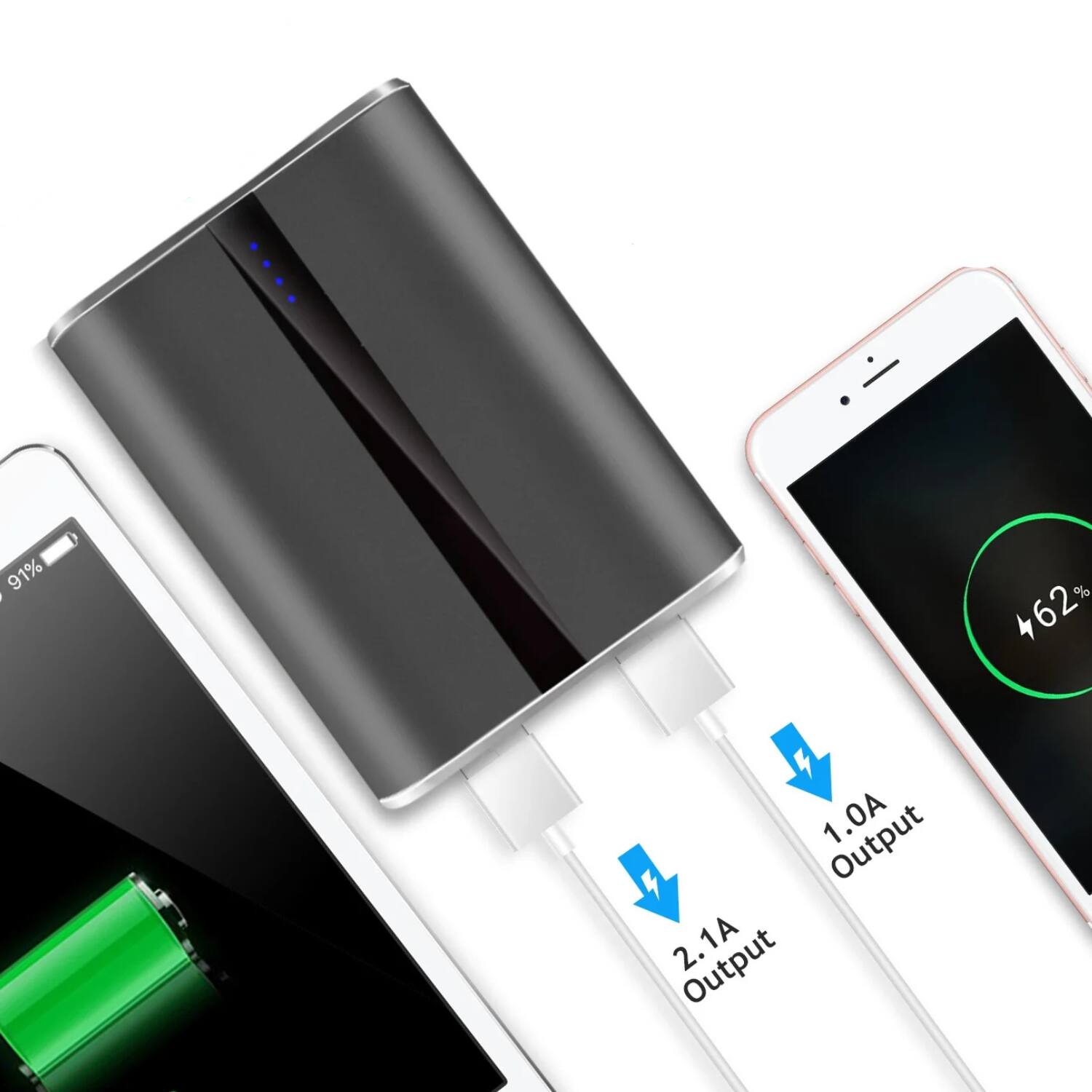 91%  
4  
62%  
5  
1.0A Output  
2.1A Output