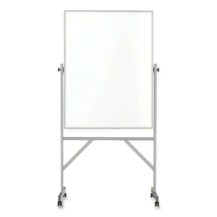 Front. Ghent - REMOVE - Reversible Magnetic Porcelain Whiteboard with Aluminum Frame, 36" x 48", White Surface, Satin Aluminum Frame.