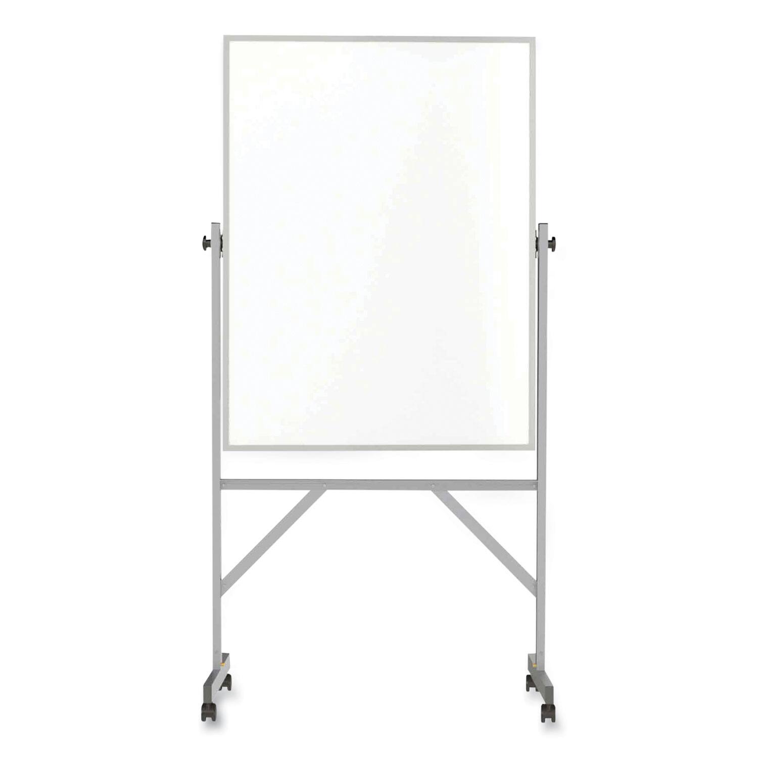 Front. Ghent - REMOVE - Reversible Magnetic Porcelain Whiteboard with Aluminum Frame, 36" x 48", White Surface, Satin Aluminum Frame.