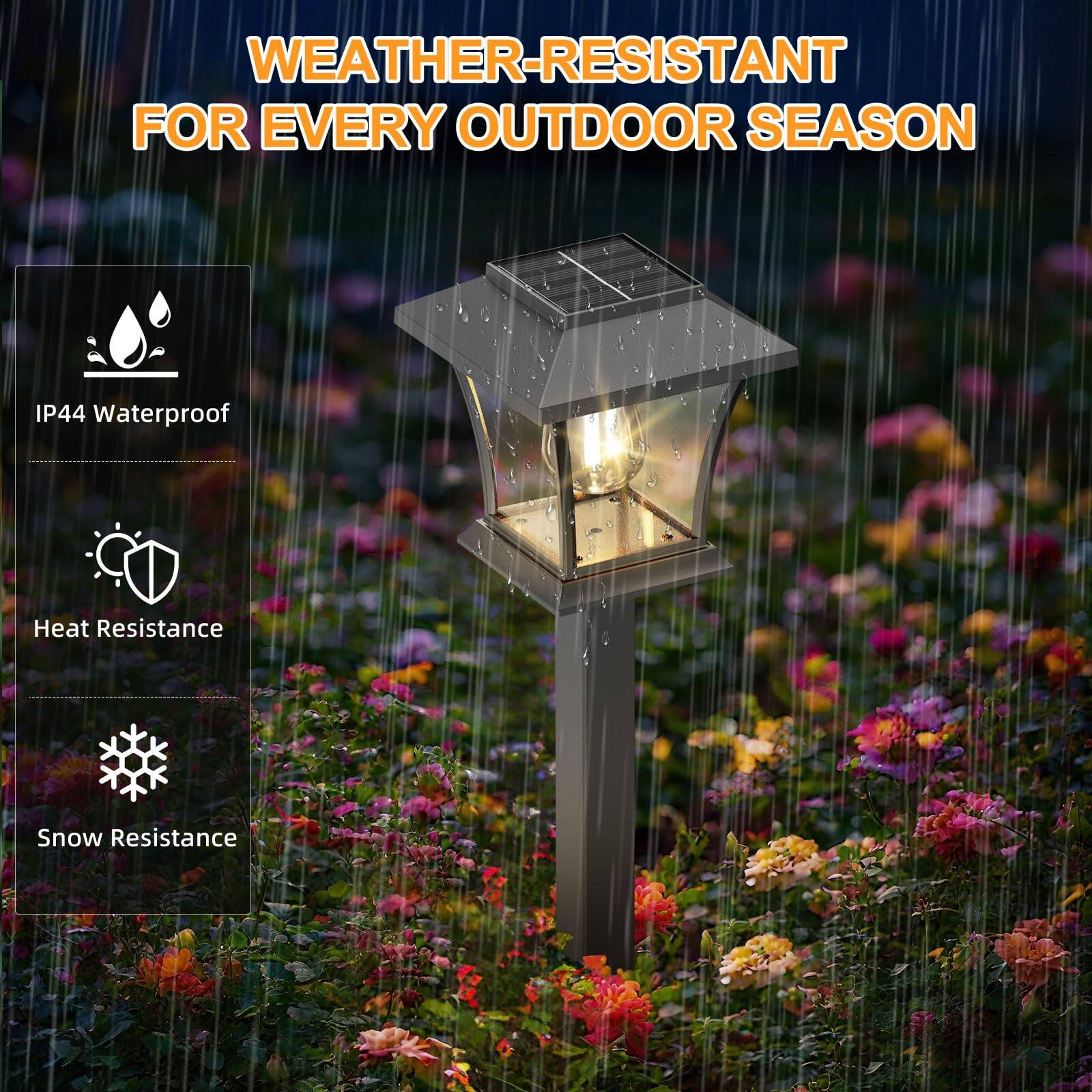 WEATHER-RESISTANT FOR EVERY OUTDOOR SEASON

IP44 Waterproof  
Heat Resistance  
Snow Resistance