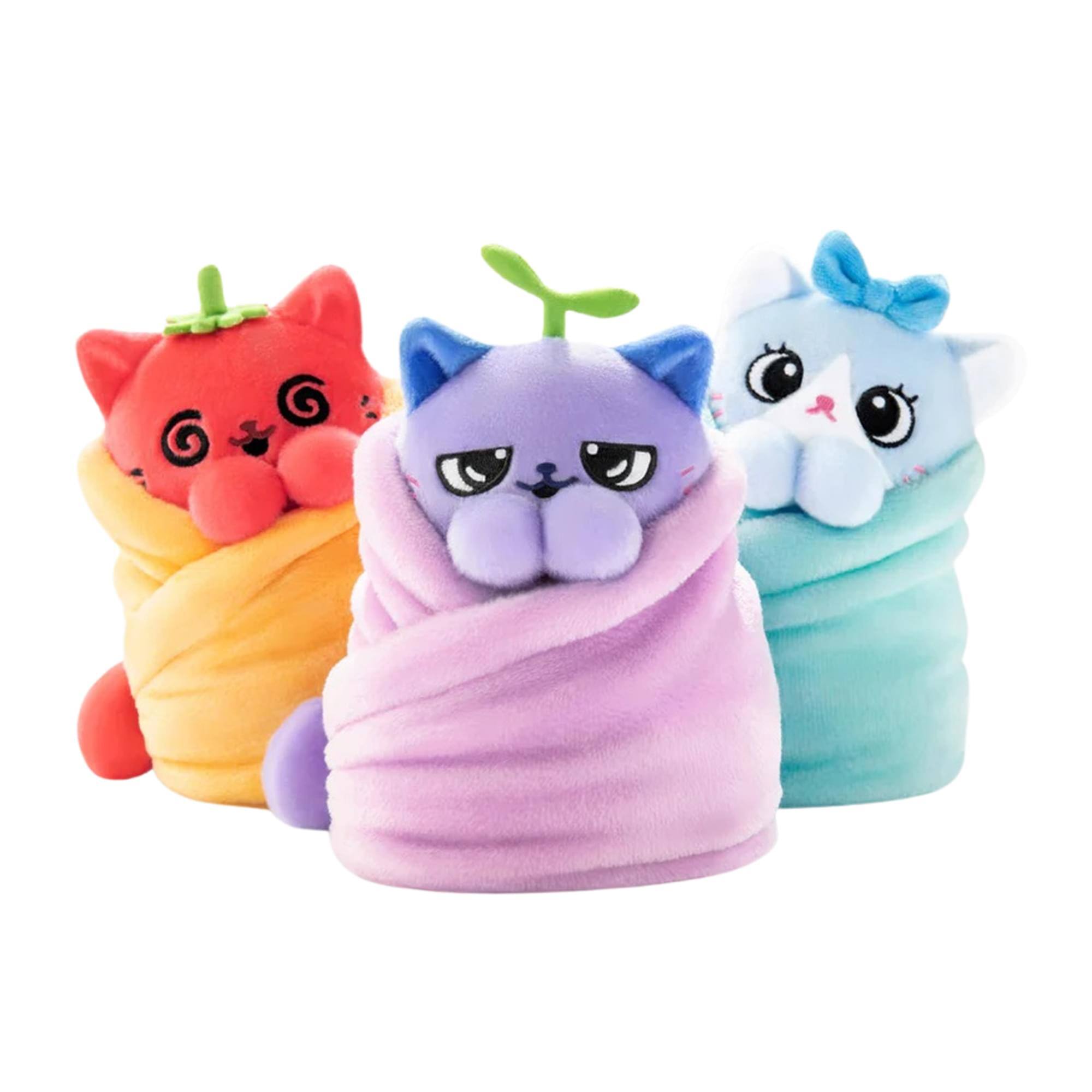 Alt View 1. Uncute - Purritos 7 Inch Plush Cat in Blanket | Salsa - Red.
