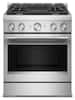 Front. KitchenAid - 4.1 Cu. Ft. Slide-In Commercial Gas True Convection Range with Self-Cleaning and No Preheat Air Fry Mode - Stainless Steel.