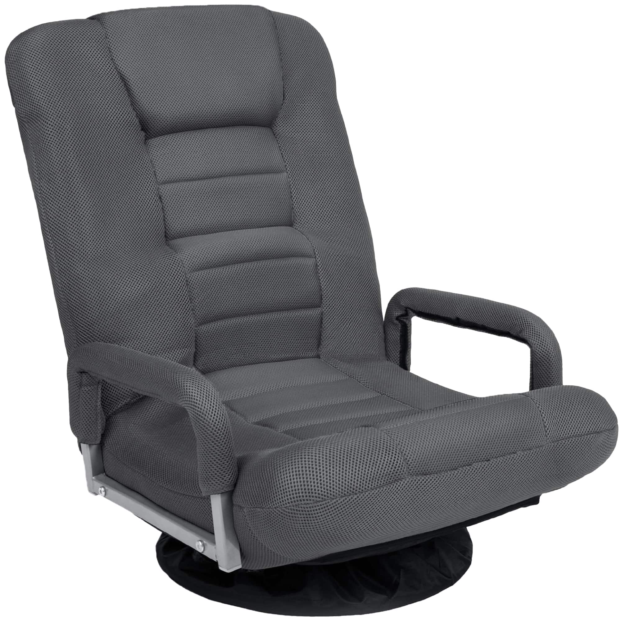 Front. Best Choice Products - Best Choice Products 360-Degree Swivel Gaming Floor Chair w/ Armrest Handles, Foldable Adjustable Backrest - Dark Gray - Dark Gray.