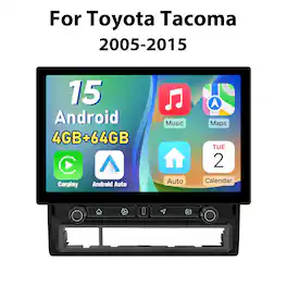 Junsun - For Toyota Tacoma 2005-2015 carplay 4+64GB 8 Core Android15 11.5" Car Stereo Radio GPS Navi SWC WIFI RDS DSP FM BT - Black