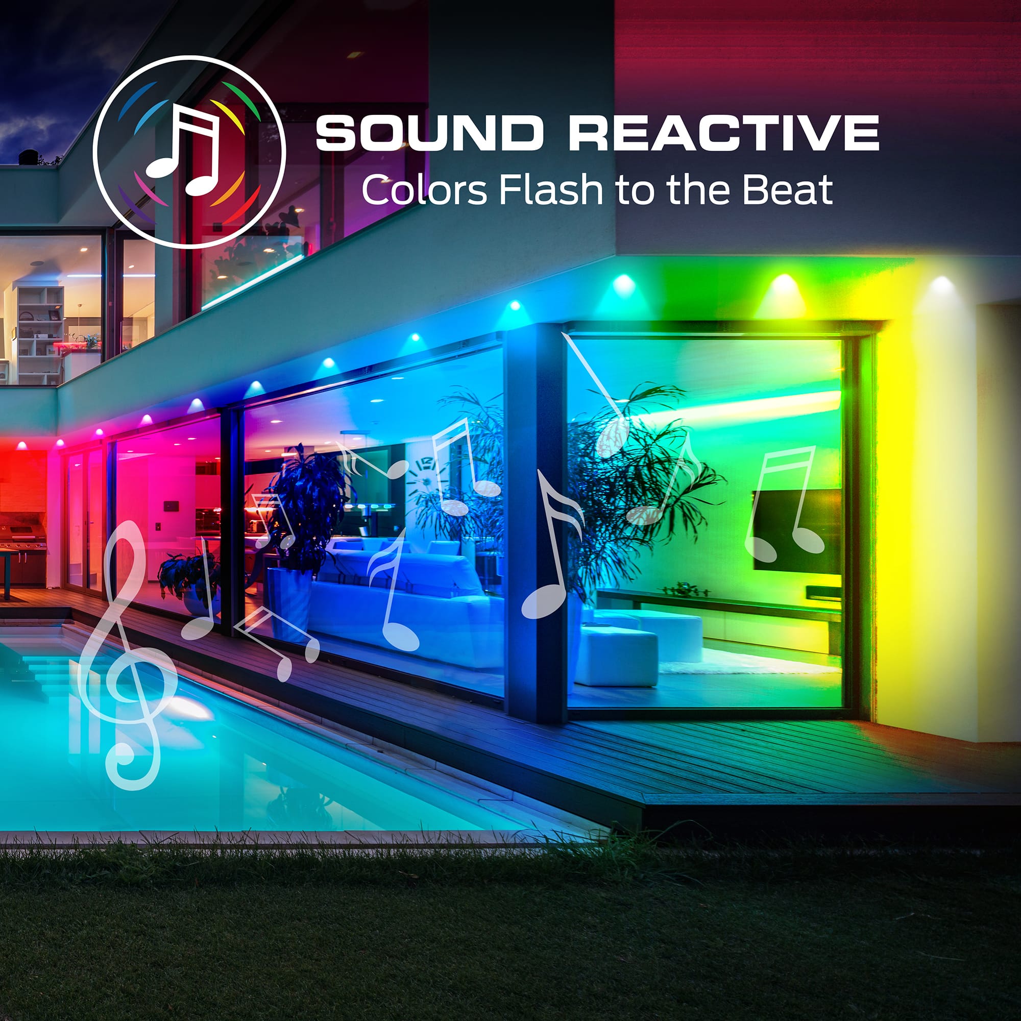Monster - Outdoor LED Smart Lights RGBIC+ Multiwhite 200ft - Multicolor Monster - Outdoor LED Smart Lights RGBIC+ Multiwhite 200ft - Multicolor - Image 2