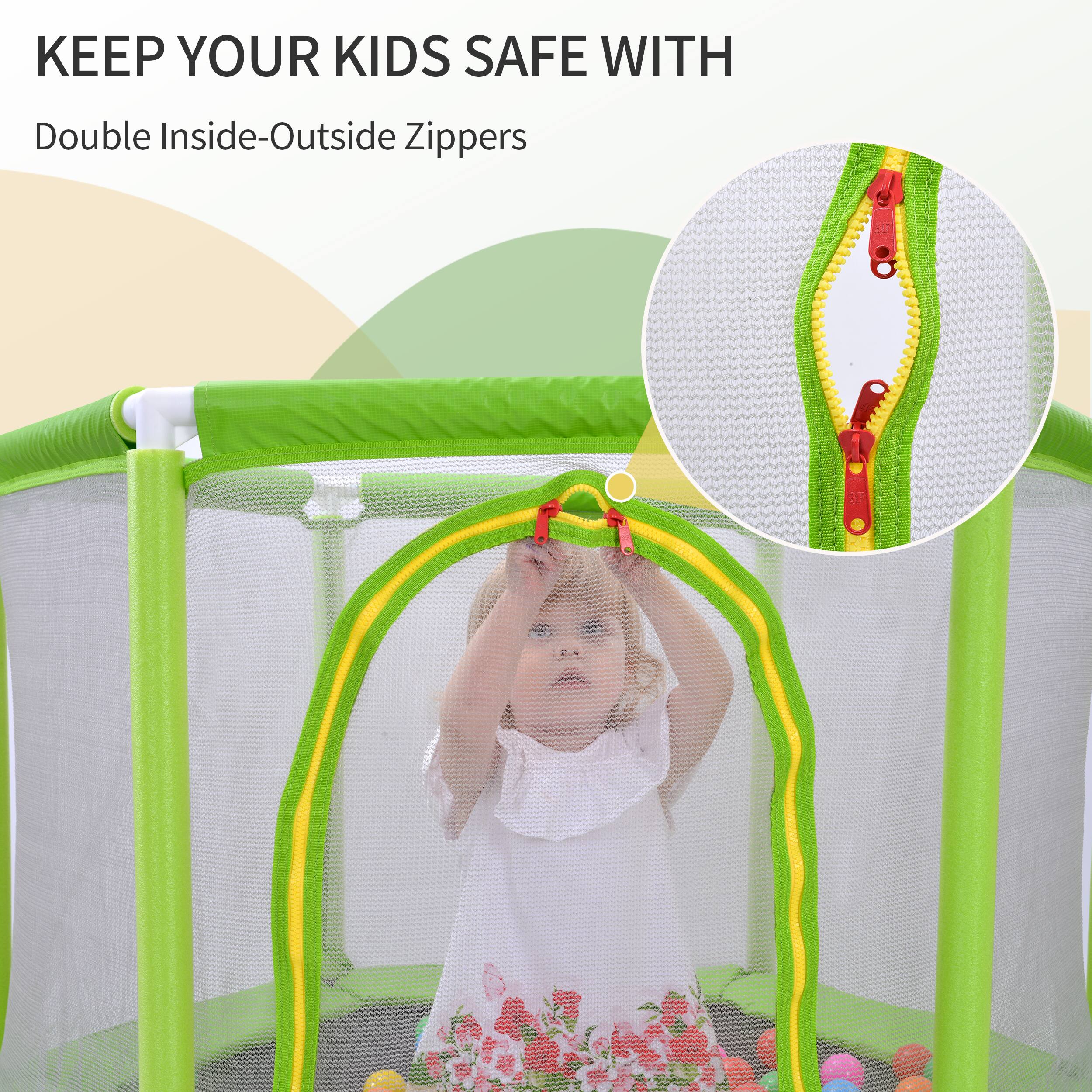 KEEP YOUR KIDS SAFE WITH  
Double Inside-Outside Zippers