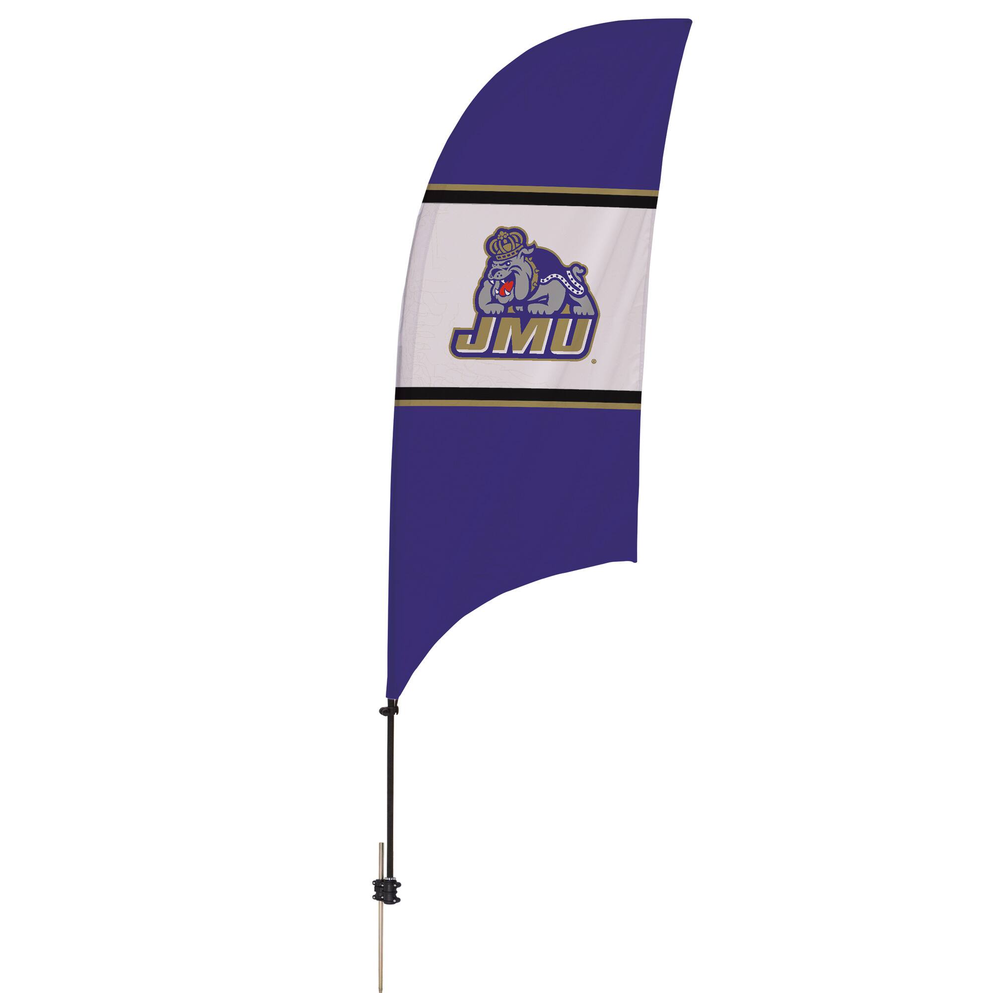 Front. Victory Corps - James Madison Dukes 7.5' Razor Feather Stake Flag - Multicolor.