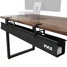 Front. Pyle - Pyle 48" Clamp/Screw Mount Fabric Cable Management Tray – Large, Durable Tray for Cable Organization - Black.