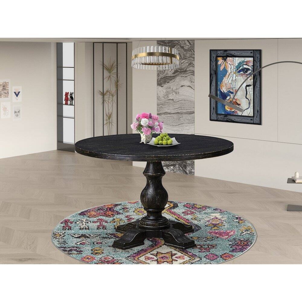 Alt View 1. East West Furniture - Wood Kitchen Table - Black.