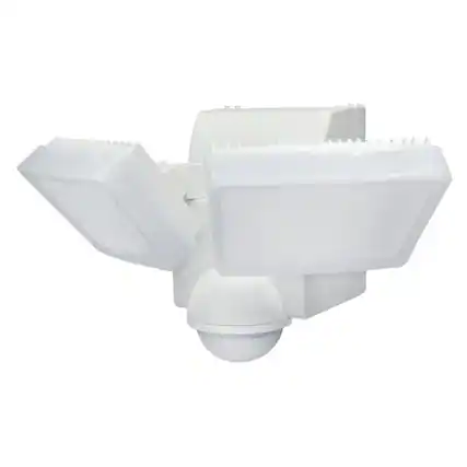 Front. IQ America - IQ America 800 Lumen Battery Operated LED Motion Security Flood Light Wall Eave Universal Mount Indoor/Outdoor WH - White.
